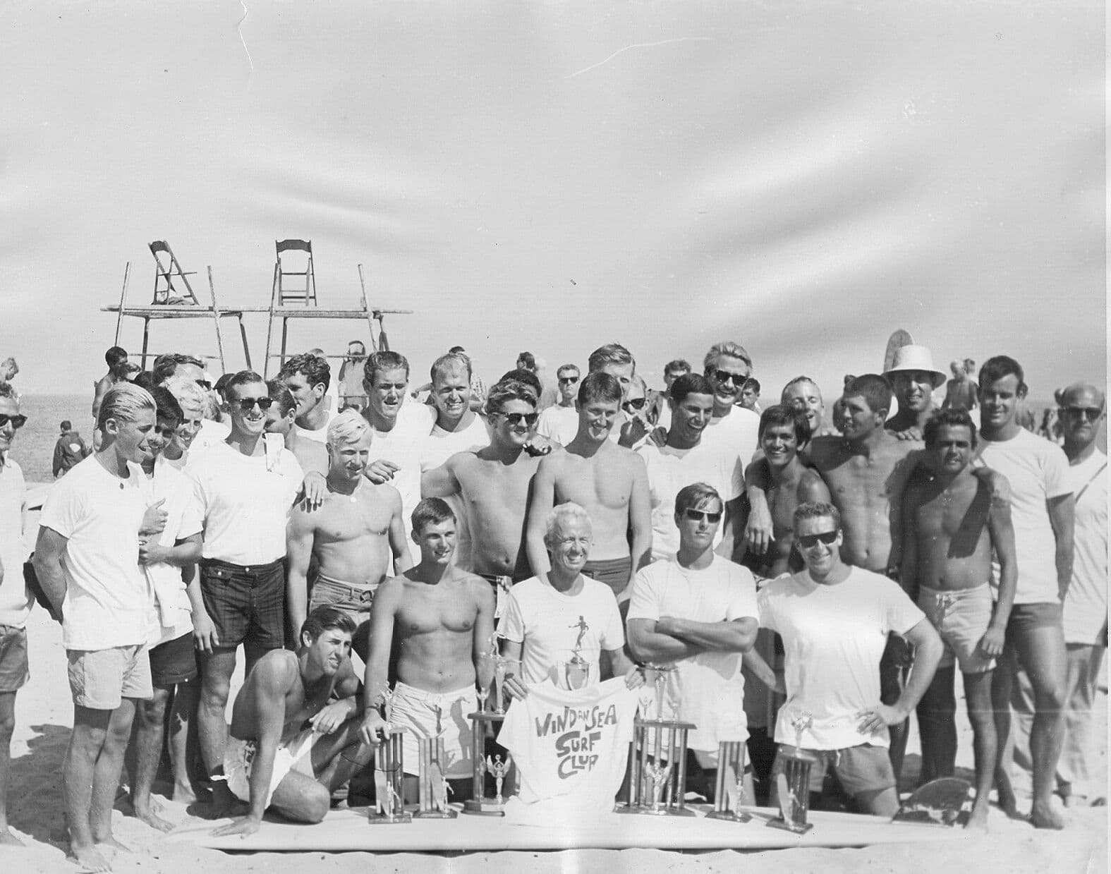 Windansea Surf Club members at Makaha Beach in 1963